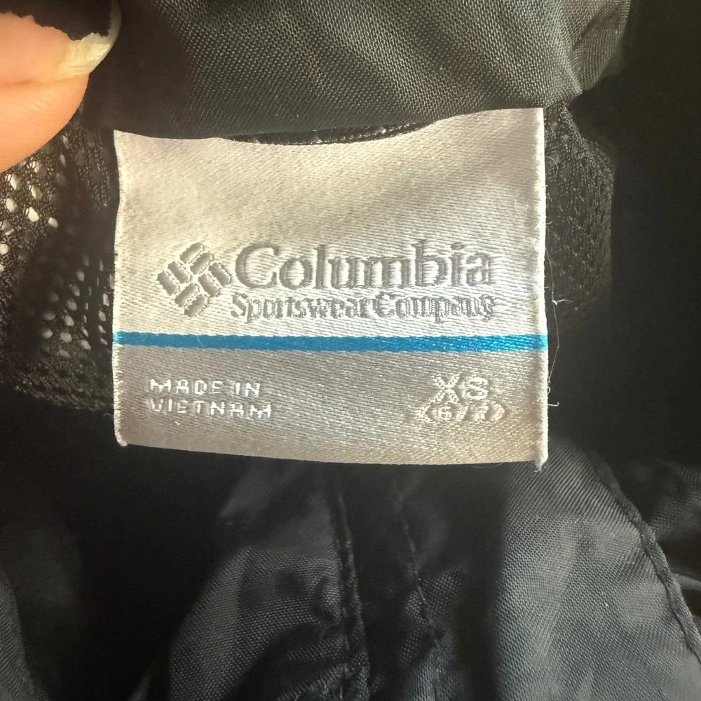 Columbia Kids Black Omni-Tech Hooded Rain Jacket Shell XS 6/7